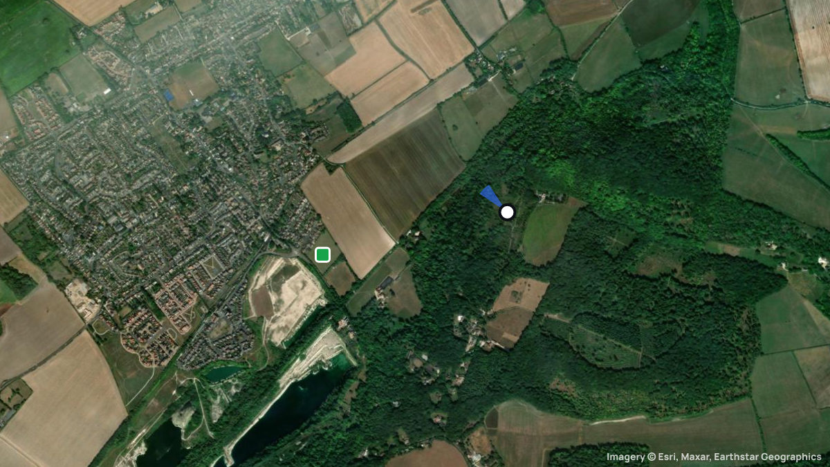 Satellite map of Chinnor with its launches and landings