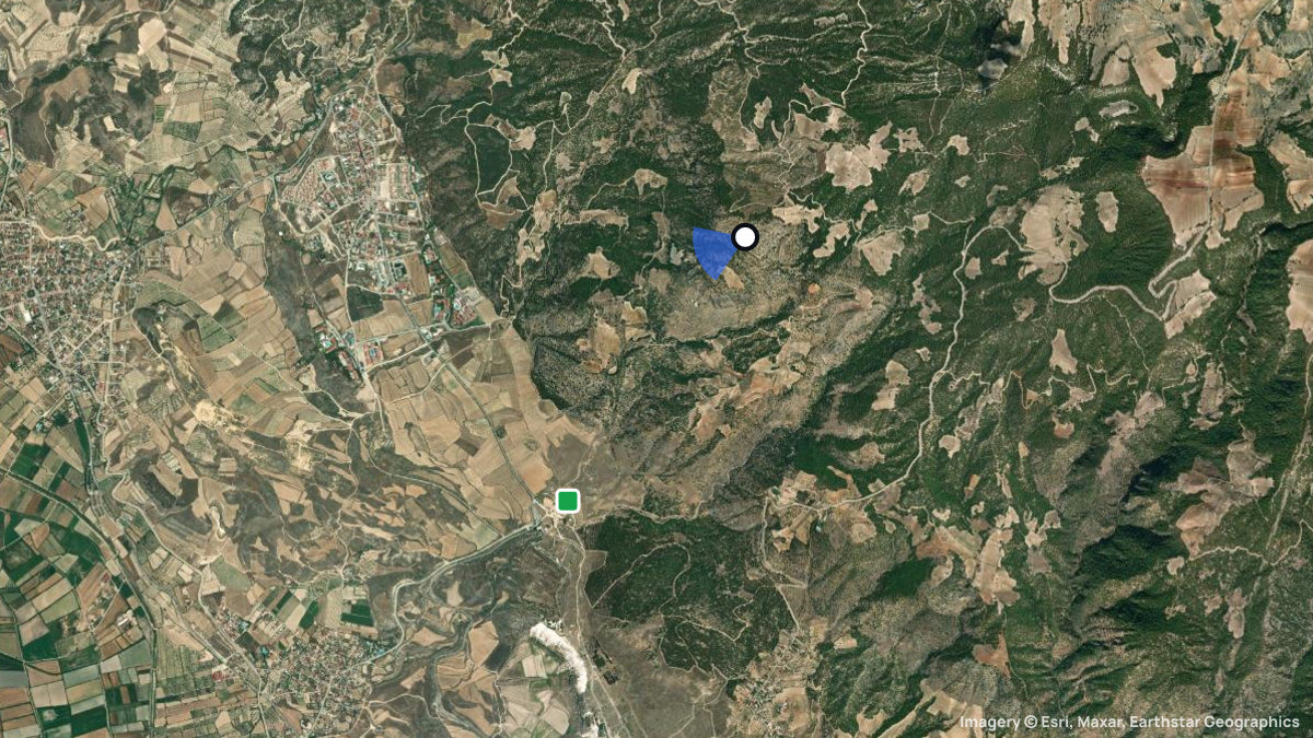 Satellite map of Karahayit with its launches and landings