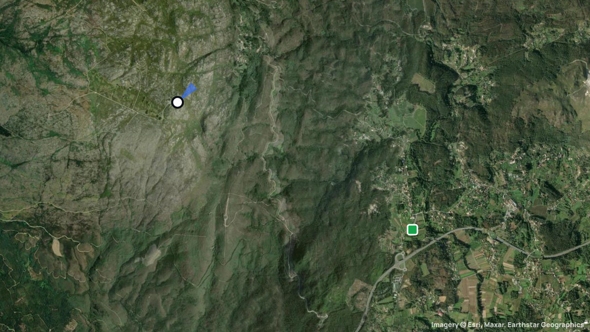 Satellite map of Senhora do Minho with its launches and landings