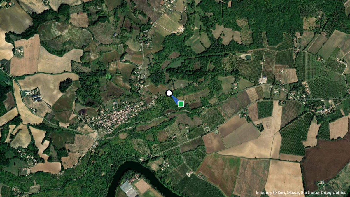 Satellite map of Laparade 2 with its launches and landings