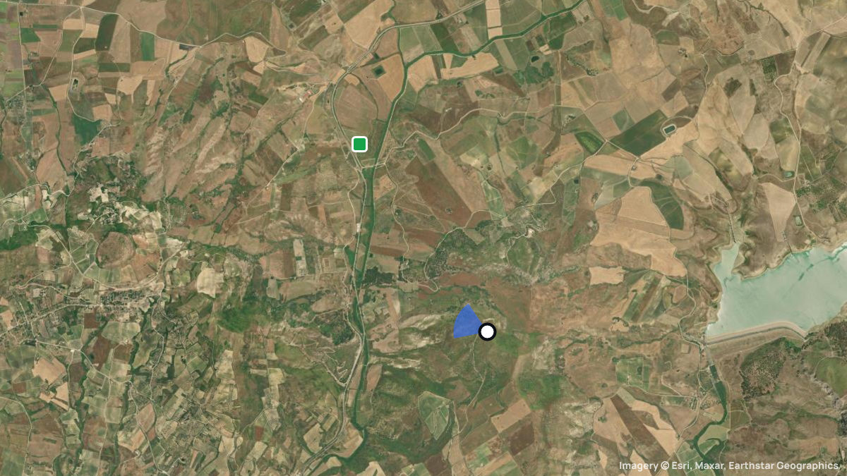 Satellite map of Monte Gallo with its launches and landings