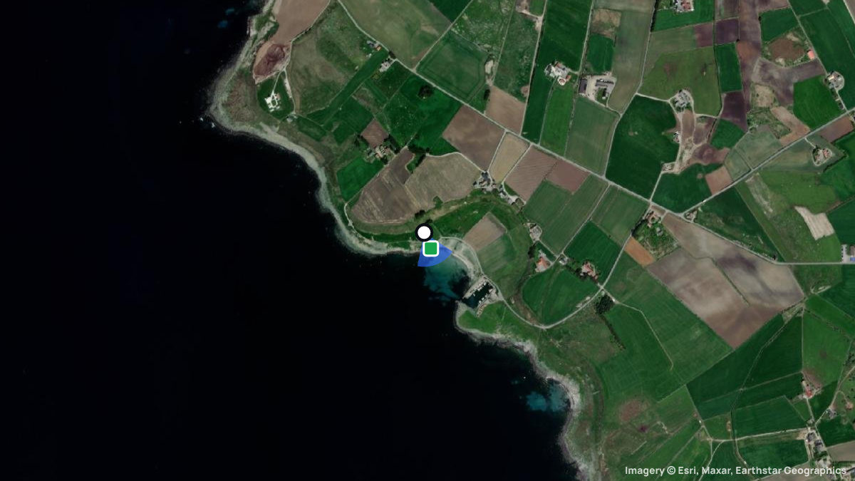 Satellite map of Obrestad Havn with its launches and landings