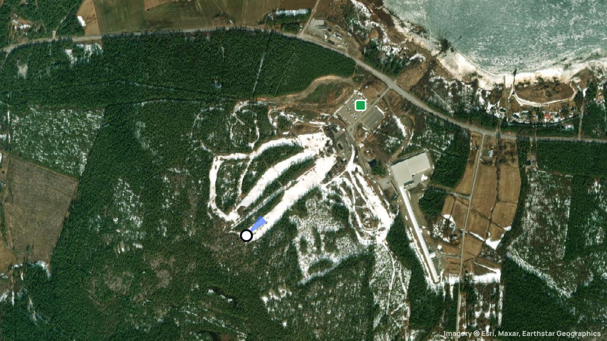 Satellite map of Vallsberget with its launches and landings