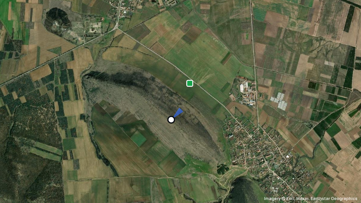 Satellite map of Kamen with its launches and landings