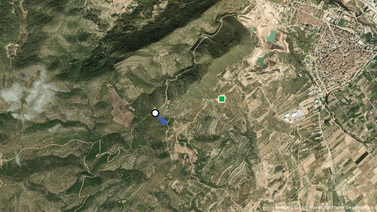 Satellitenkarte von Villar del Arzobispo mit Start- und Landeplätzen
