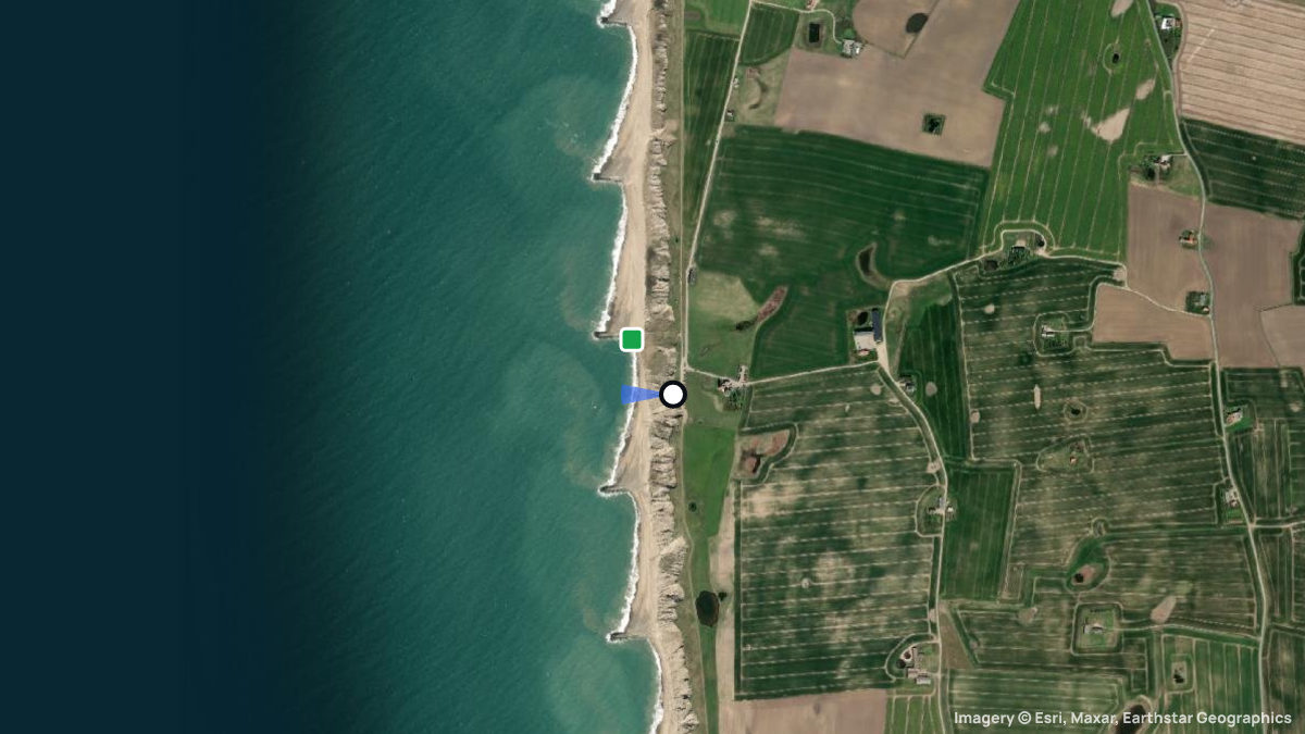 Satellite map of Bovbjerg Fry with its launches and landings