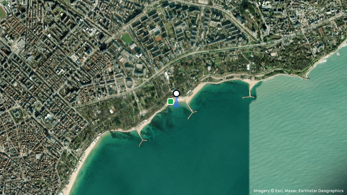 Satellite map of Varna with its launches and landings