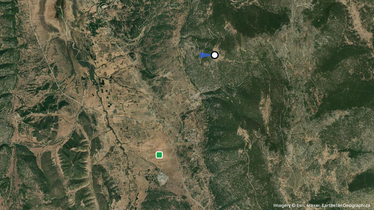 Satellite map of Malandrino with its launches and landings