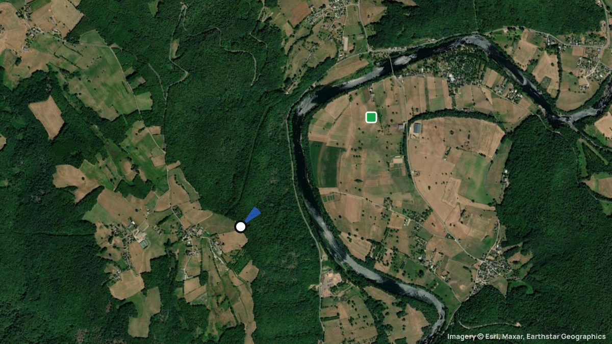 Satellite map of Bros with its launches and landings