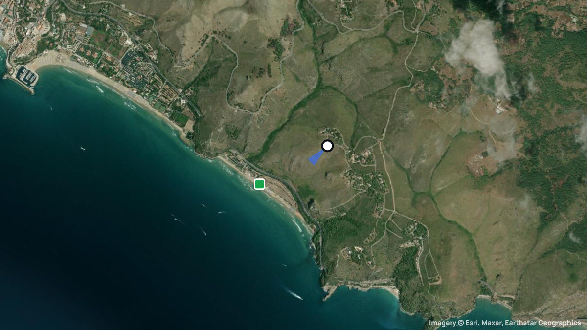 Satellitenkarte von Sperlonga mit Start- und Landeplätzen