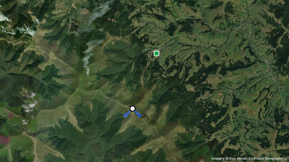 Satellitenkarte von Gimba mit Start- und Landeplätzen