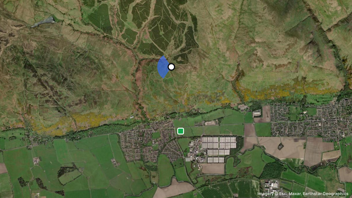 Satellite map of Little Myreton with its launches and landings
