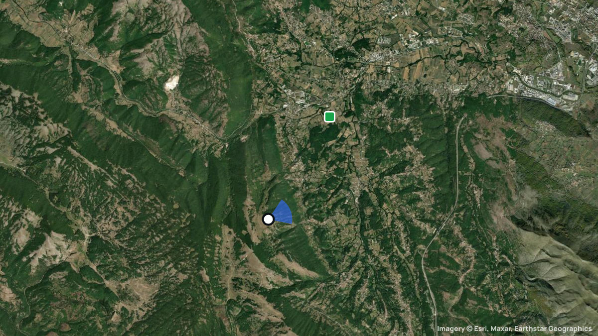 Satellitenkarte von L'Aquila mit Start- und Landeplätzen