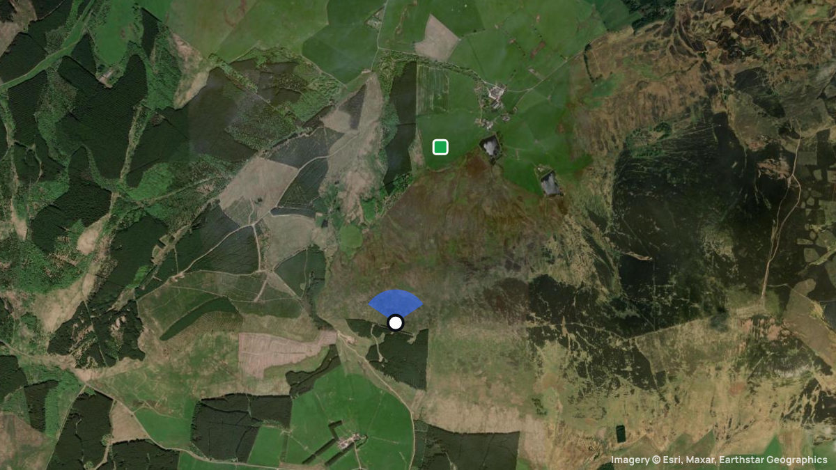 Satellitenkarte von Tinto North mit Start- und Landeplätzen