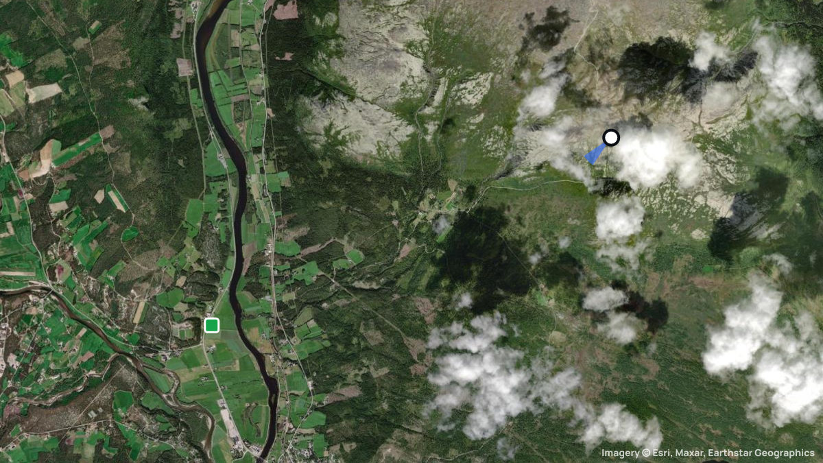 Satellite map of Alvdal with its launches and landings