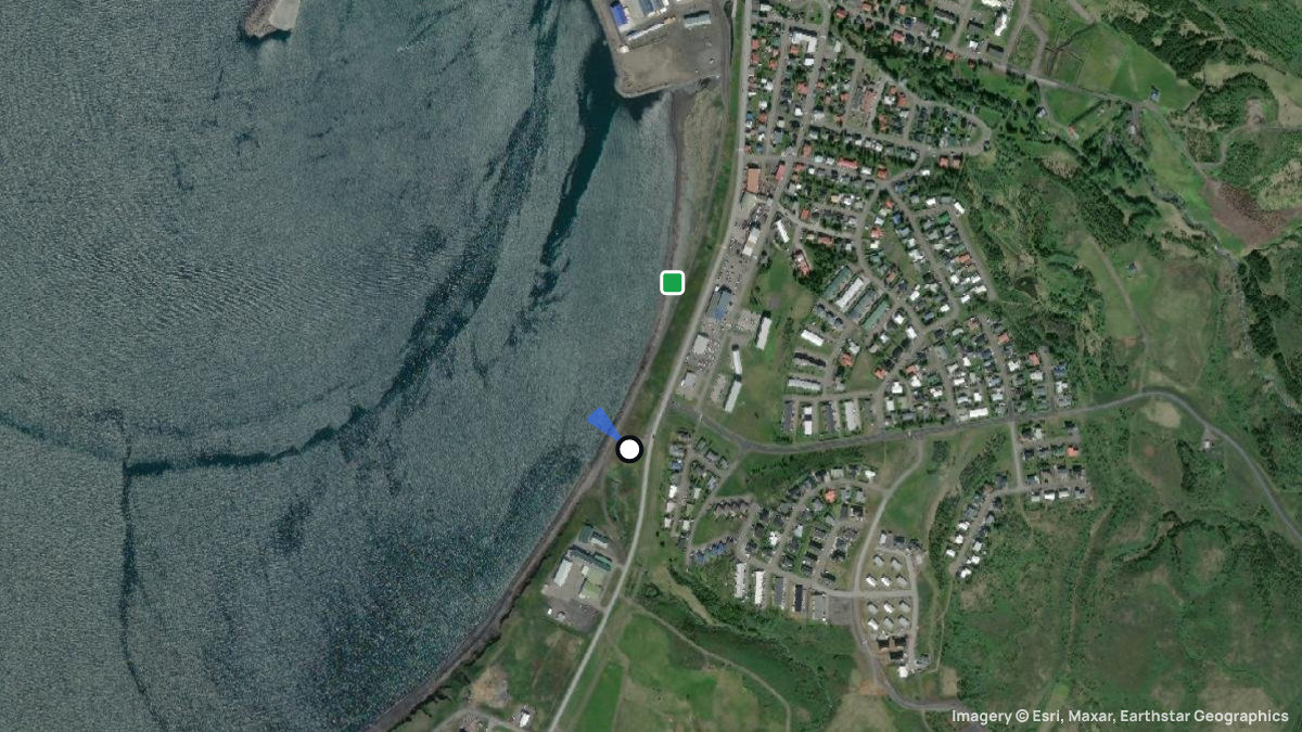 Satellite map of Husavik with its launches and landings
