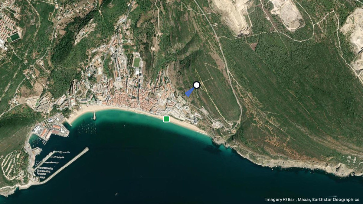 Satellitenkarte von Sesimbra mit Start- und Landeplätzen