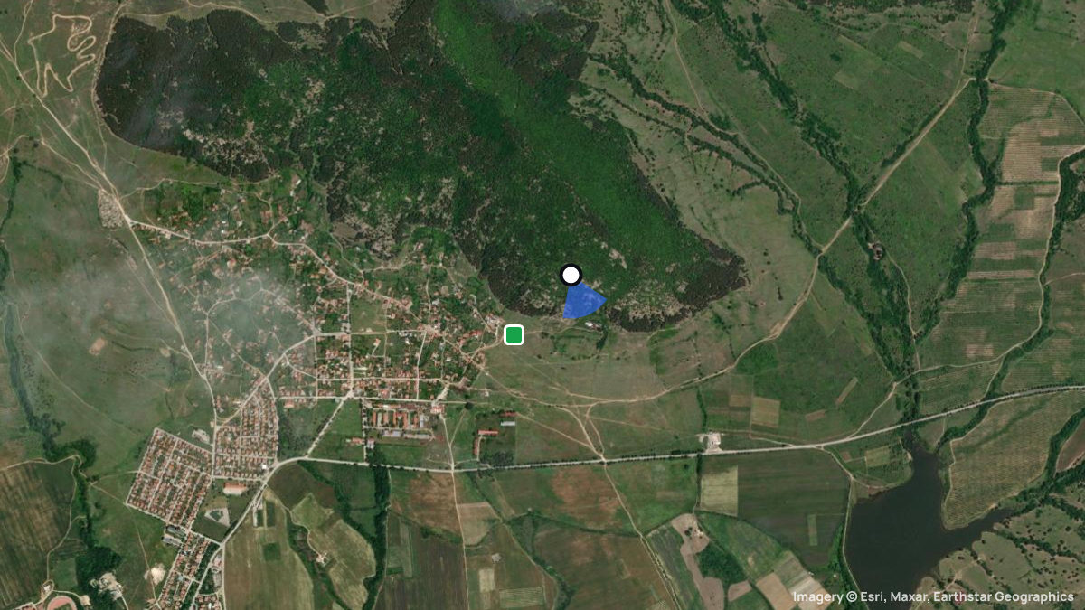 Satellite map of Hisarya with its launches and landings