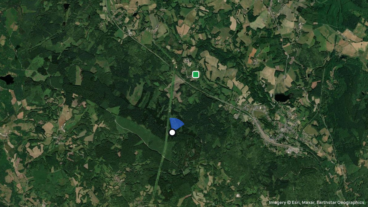 Satellite map of Saint-Sulpice-Lauriere with its launches and landings
