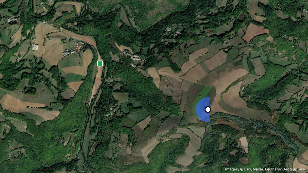 Satellitenkarte von Suc d'Armont mit Start- und Landeplätzen