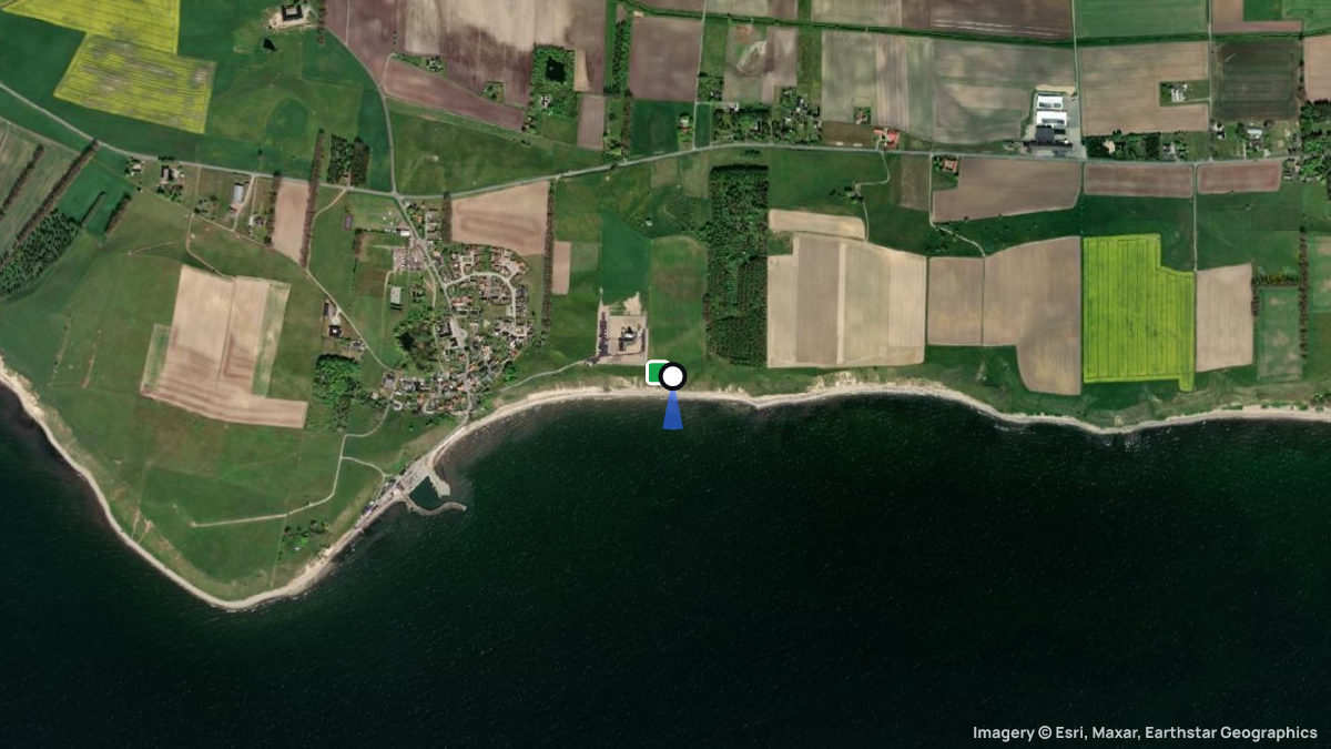 Satellite map of Käseberga with its launches and landings