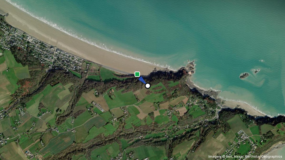 Satellite map of Pointe des Tablettes with its launches and landings