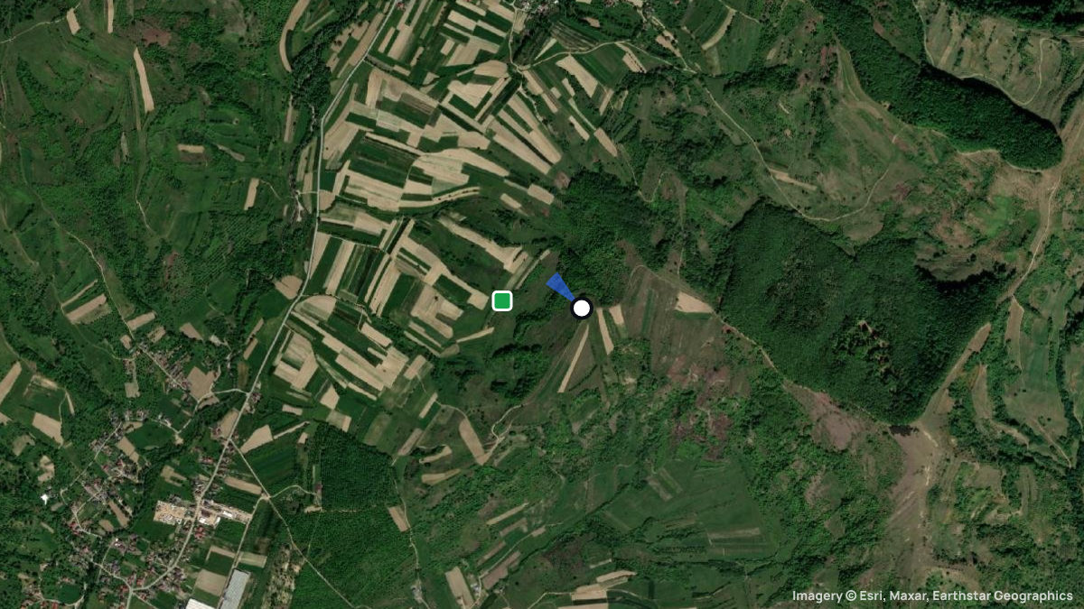 Satellite map of Fanate Maramures with its launches and landings