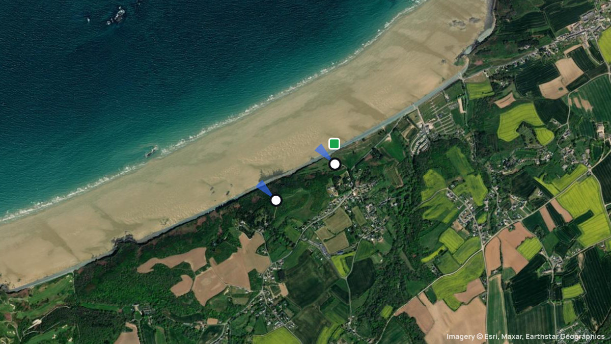 Satellitenkarte von Saint-Pabu mit Start- und Landeplätzen