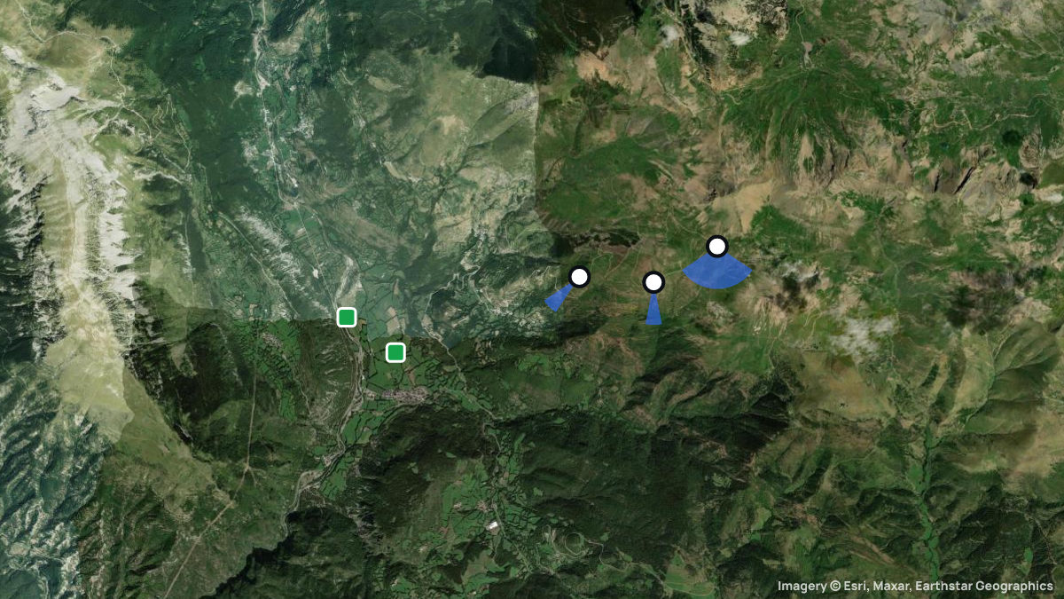 Satellitenkarte von Castejon de Sos mit Start- und Landeplätzen