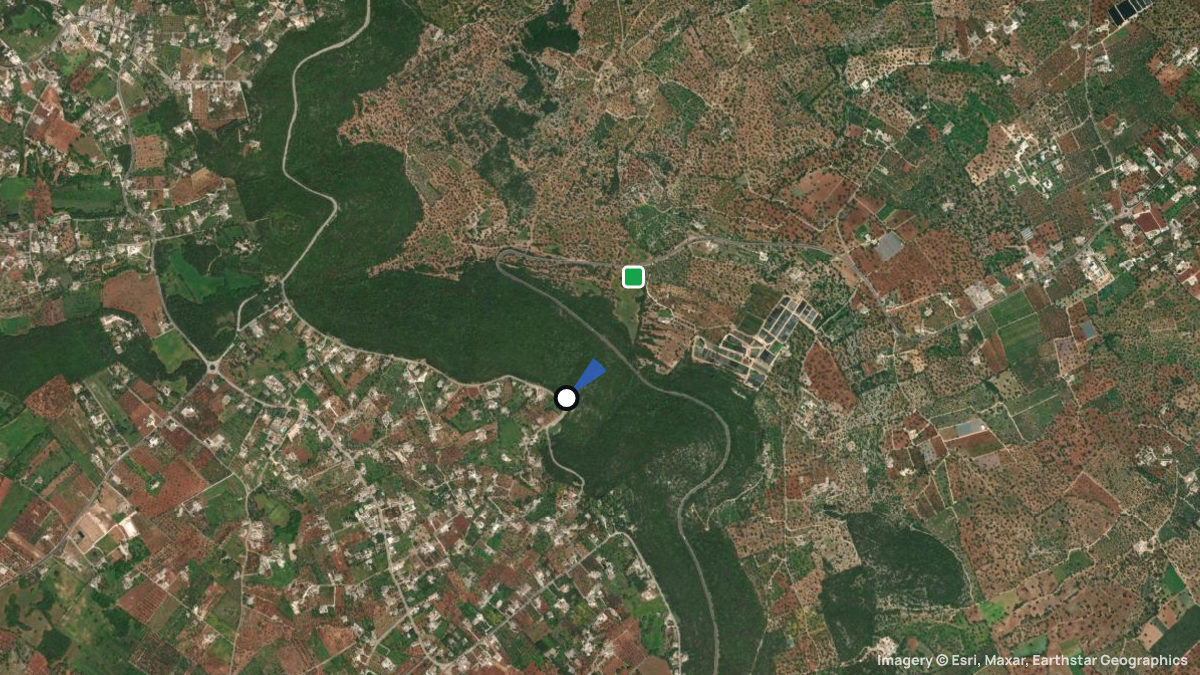 Satellite map of Loggia di Pilato with its launches and landings