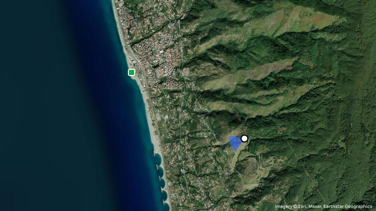 Satellite map of Paola with its launches and landings