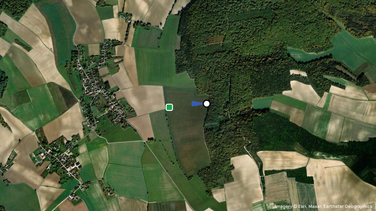 Satellitenkarte von Sainte Colombe mit Start- und Landeplätzen