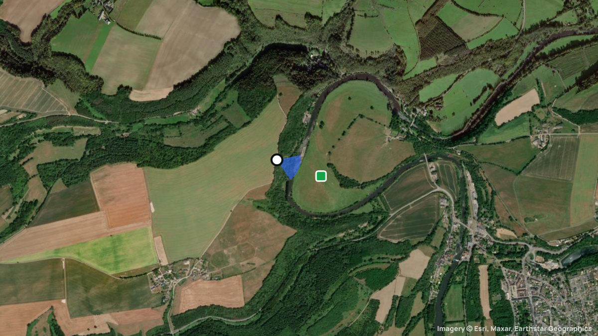 Satellite map of St. Martin de Sallen with its launches and landings