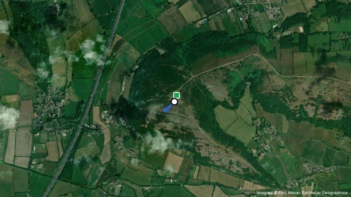 Satellite map of Crook Peak with its launches and landings