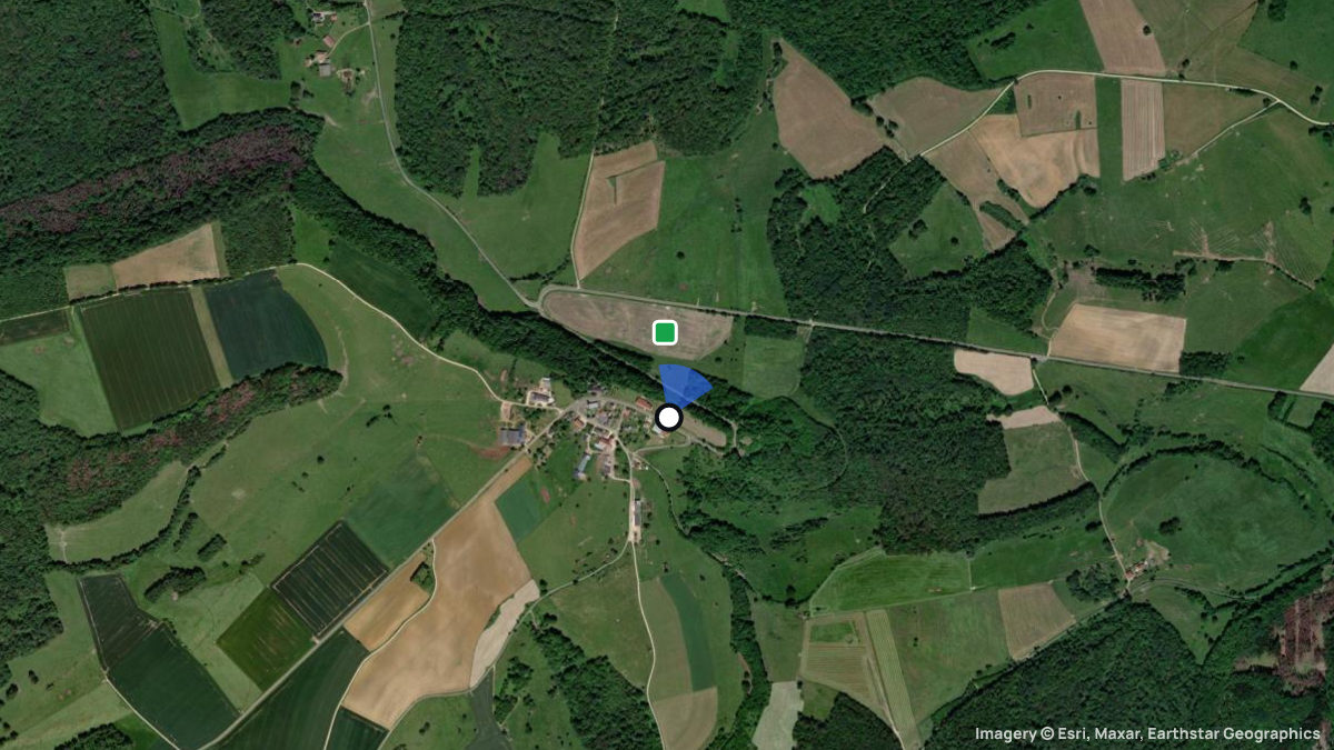 Satellitenkarte von Stonne mit Start- und Landeplätzen