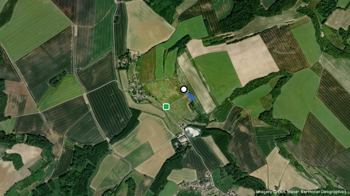 Satellite map of Glennes with its launches and landings