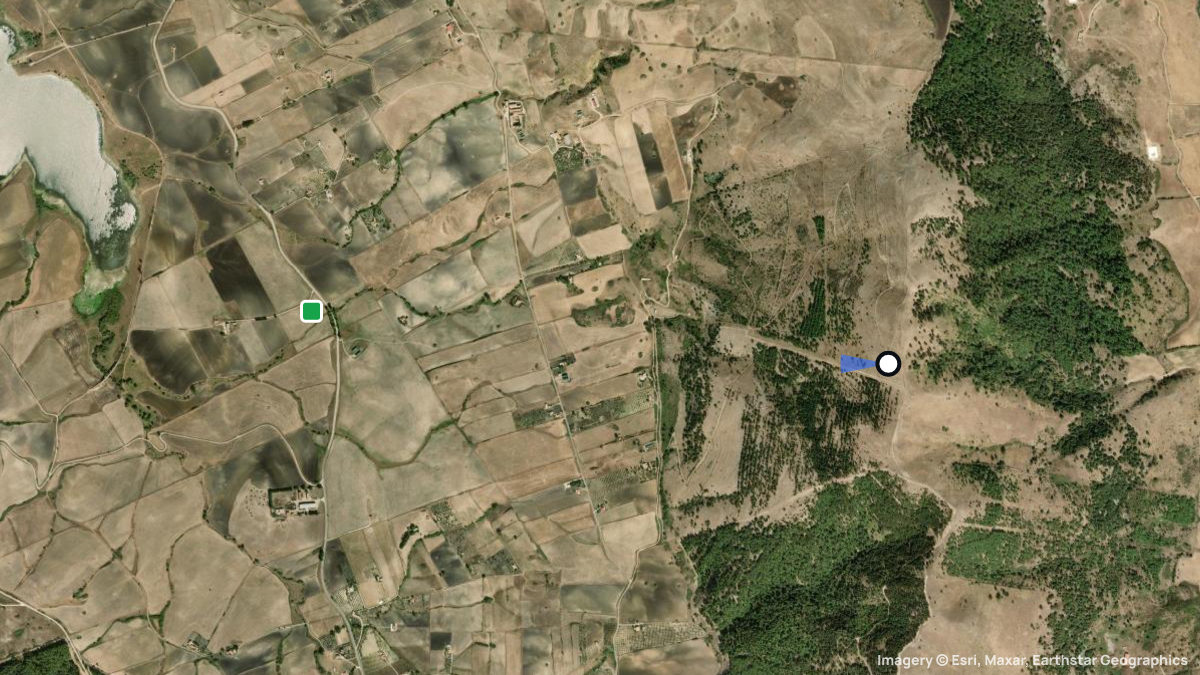 Satellite map of Pizzo Stagnataro with its launches and landings