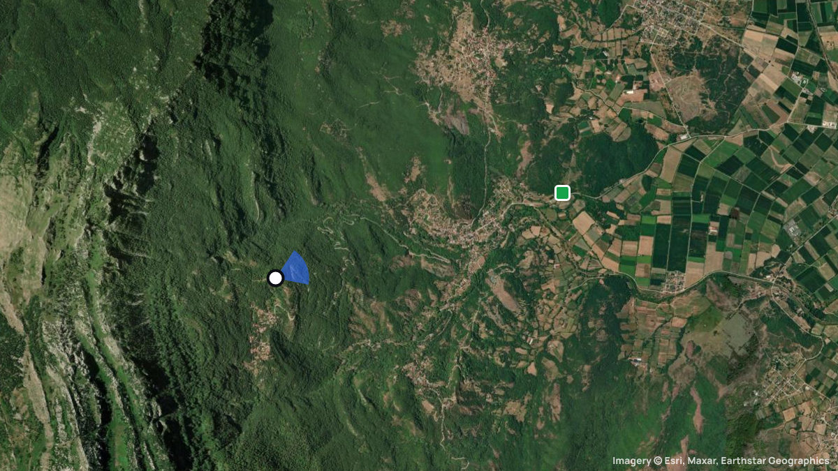 Satellite map of Gorgogiri with its launches and landings