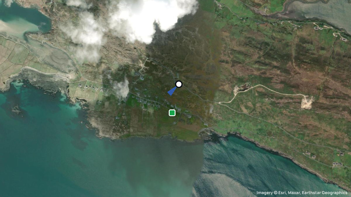 Satellite map of Sky Road with its launches and landings