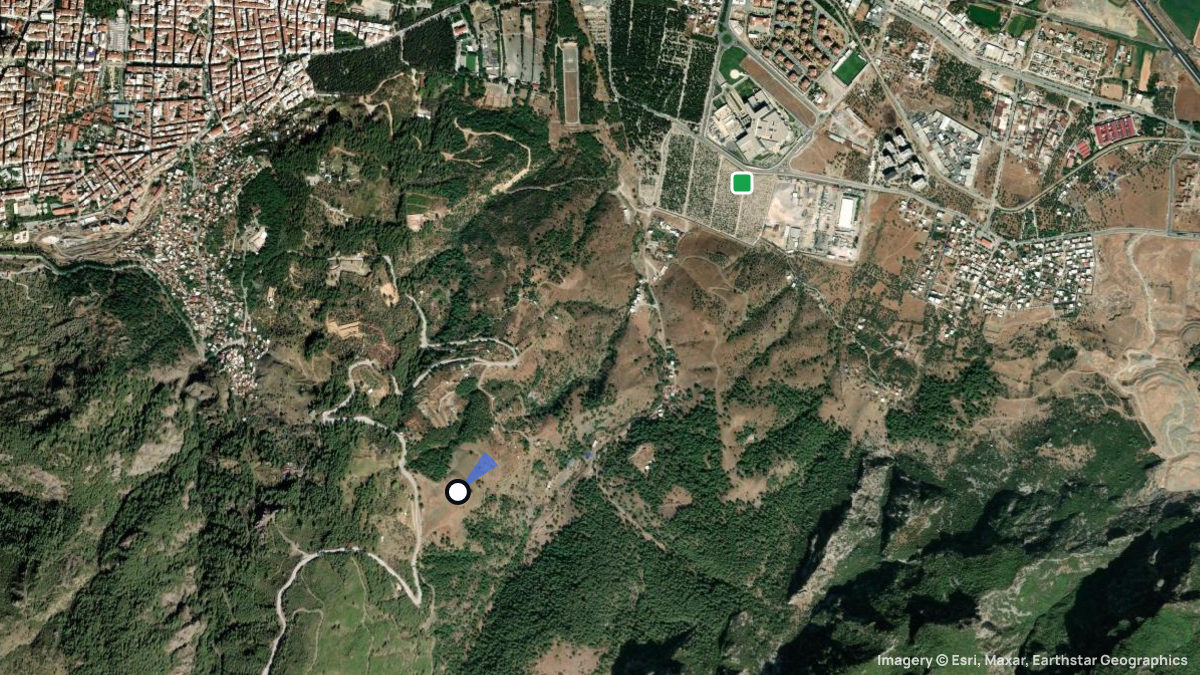 Satellite map of Bülbül Tepesi with its launches and landings