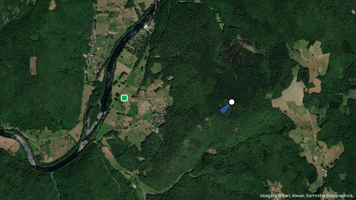Satellitenkarte von Le Temple mit Start- und Landeplätzen
