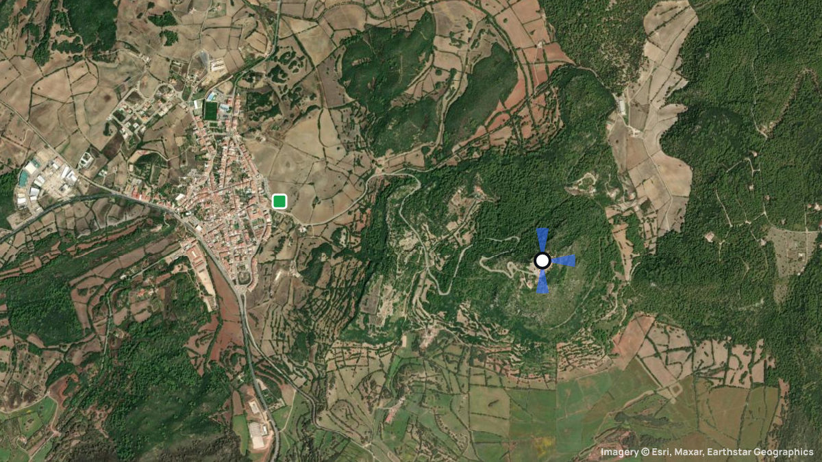 Satellitenkarte von Monte Toro mit Start- und Landeplätzen