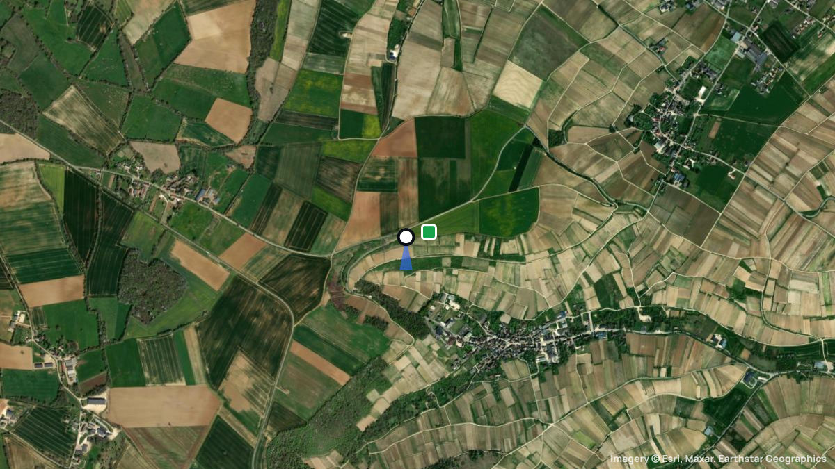 Satellite map of Chavignol with its launches and landings