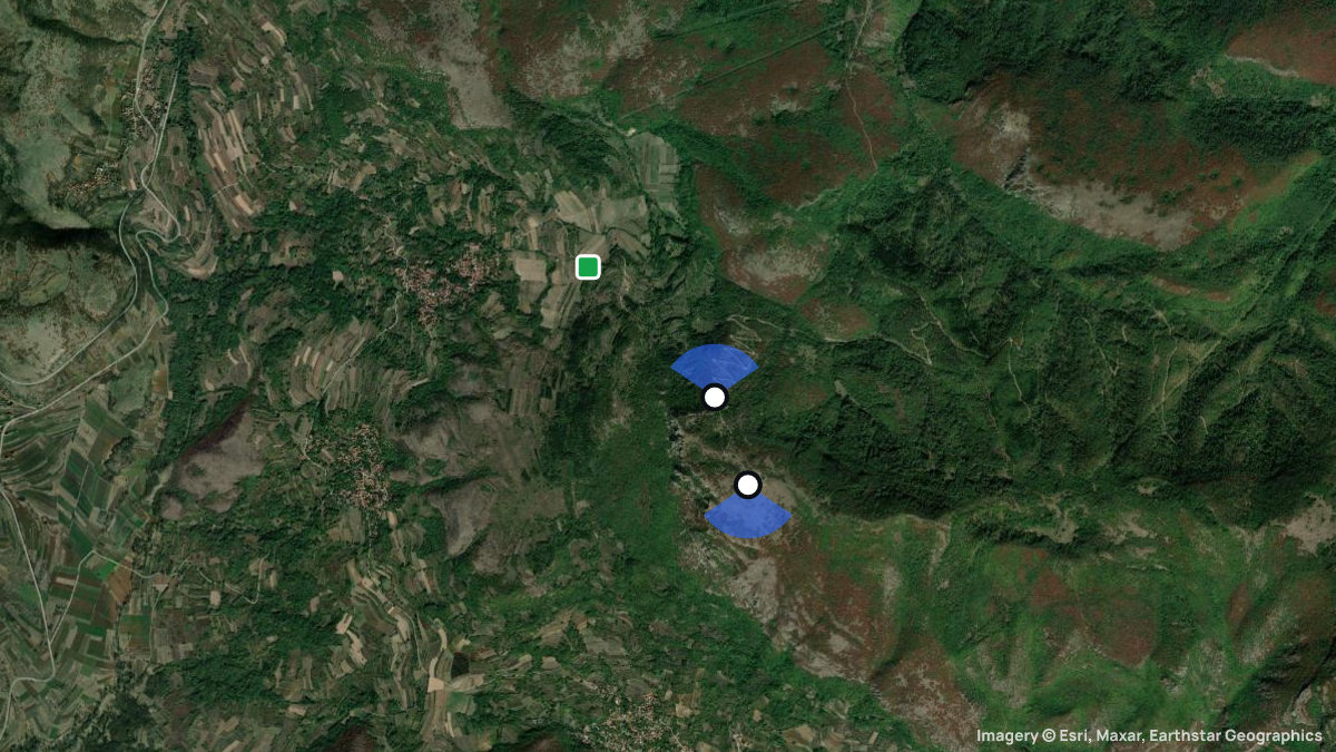 Satellite map of Sicevo with its launches and landings