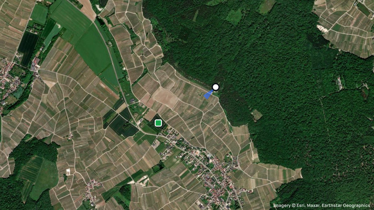Satellite map of Grauves with its launches and landings