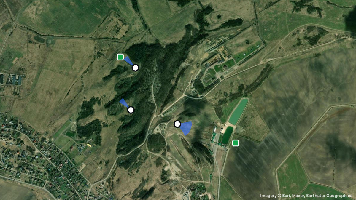 Satellite map of Mozhajka with its launches and landings