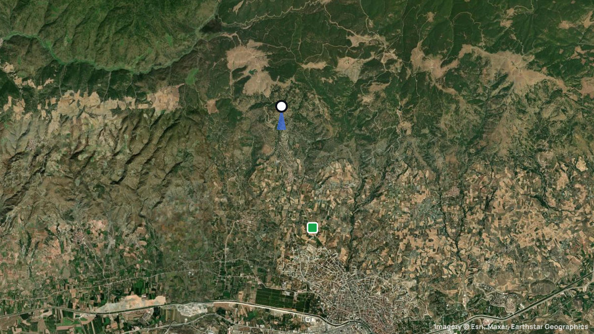 Satellite map of Yayladali with its launches and landings