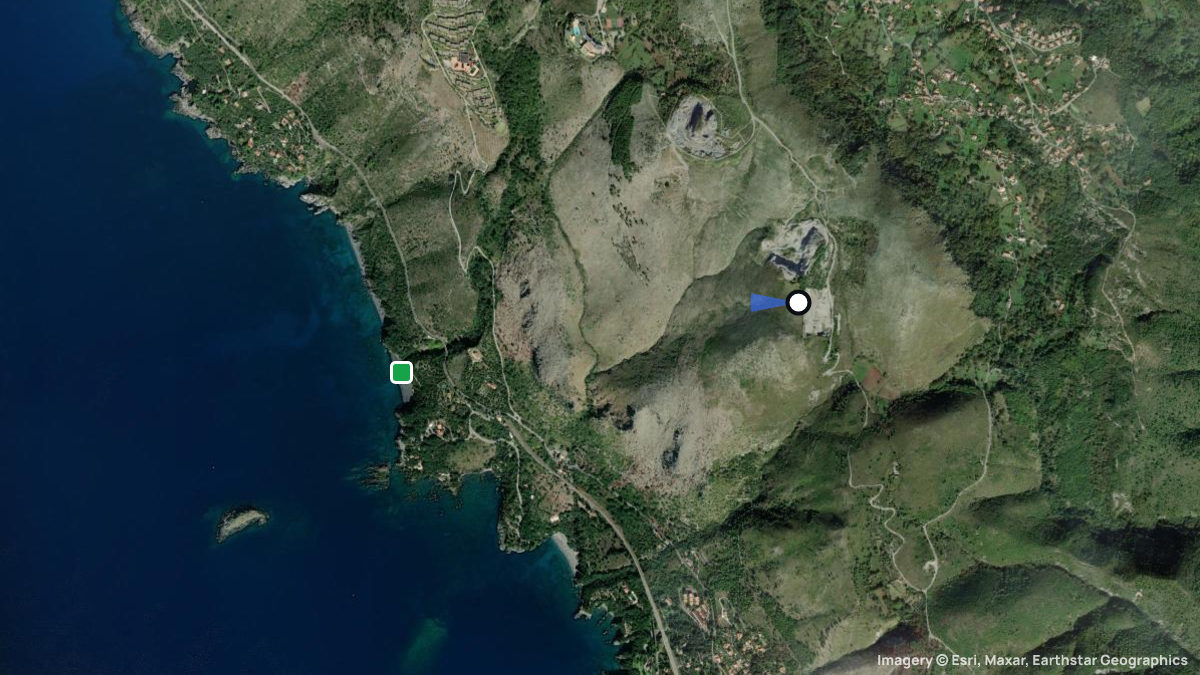 Satellite map of Tiro a Piattello with its launches and landings