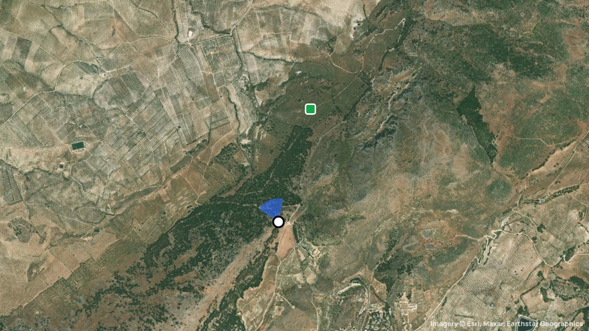 Satellite map of Pegalajar with its launches and landings