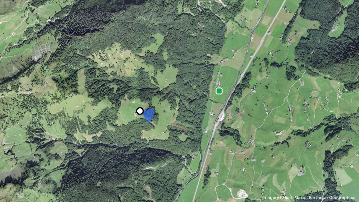 Satellitenkarte von Büelen mit Start- und Landeplätzen